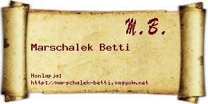 Marschalek Betti névjegykártya